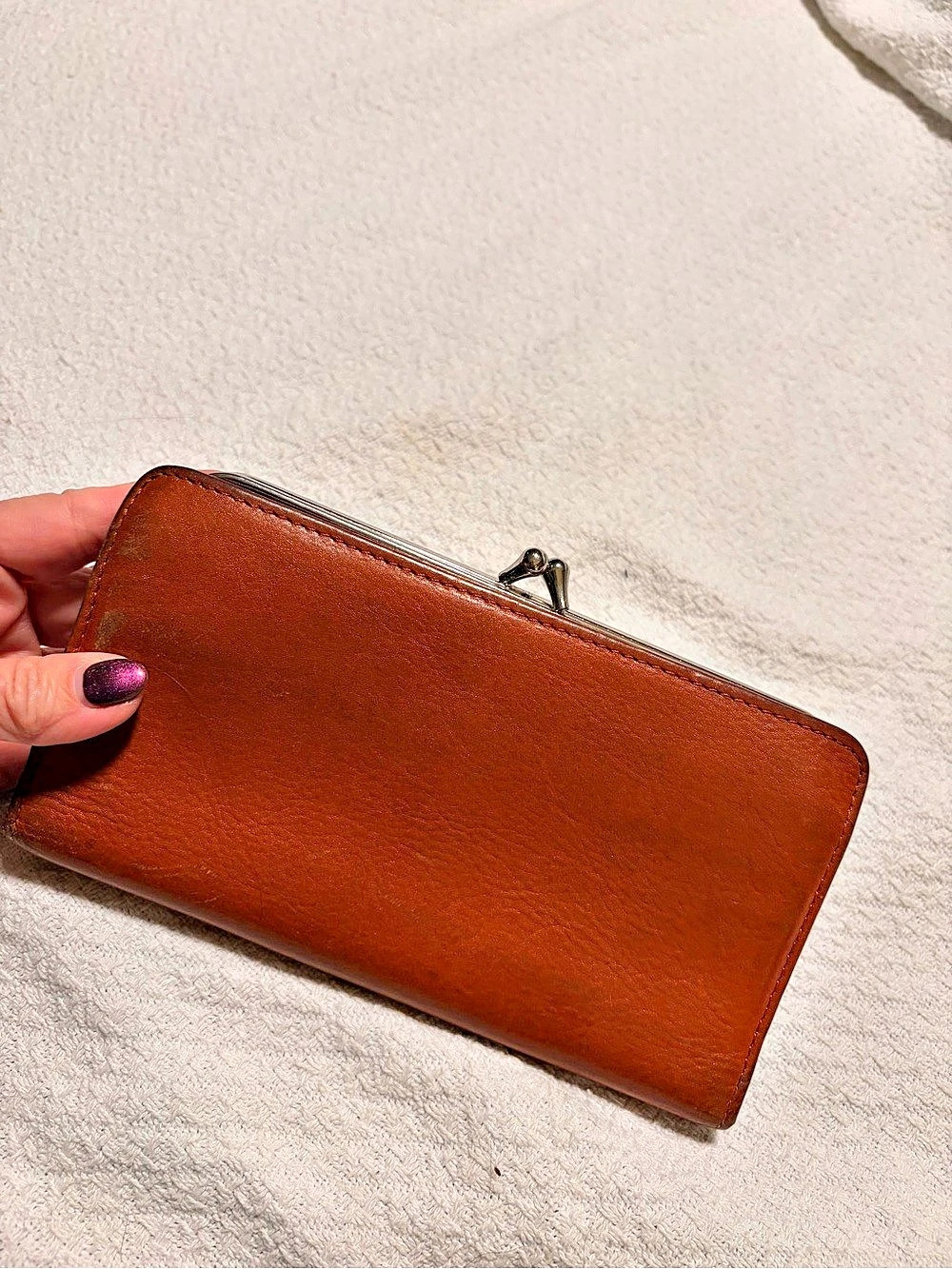HOBO Dark tan Houndstooth Lauren Clutch